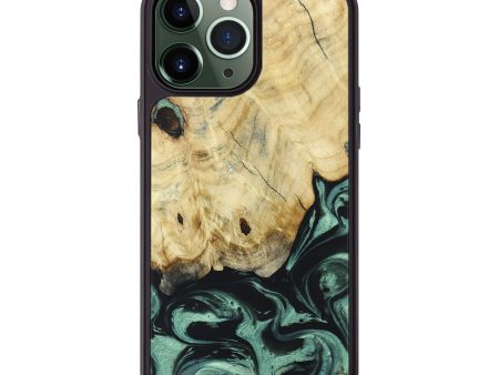 iPhone 13 Pro Max Wood+Resin Phone Case - Talan (Green, 662669) Discount