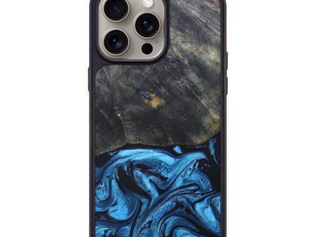 iPhone 15 Pro Max Wood+Resin Phone Case - Helen (Blue, 666176) Online