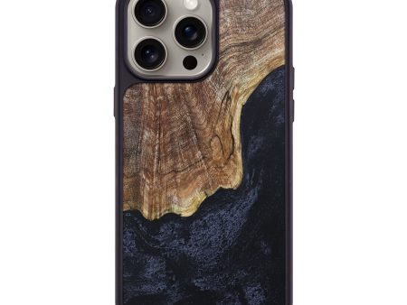 iPhone 15 Pro Max Wood+Resin Phone Case - Edwin (Gunmetal, 666185) For Cheap