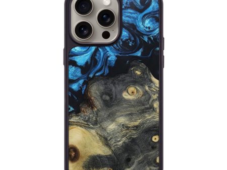 iPhone 15 Pro Max Wood+Resin Phone Case - Kelly (Blue, 665096) Fashion