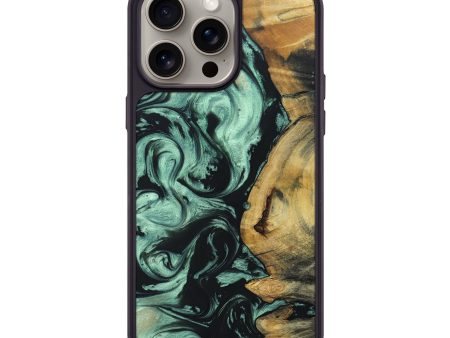 iPhone 15 Pro Max Wood+Resin Phone Case - Kenzie (Green, 662668) For Discount