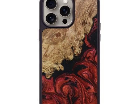 iPhone 15 Pro Max Wood+Resin Phone Case - Kendall (Red, 662517) Cheap