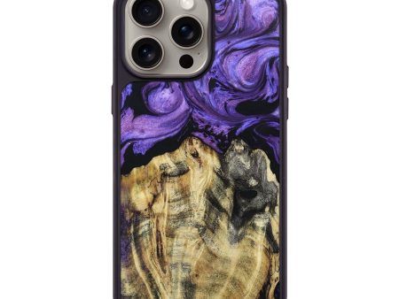 iPhone 15 Pro Max Wood+Resin Phone Case - Julie (Purple, 665329) on Sale