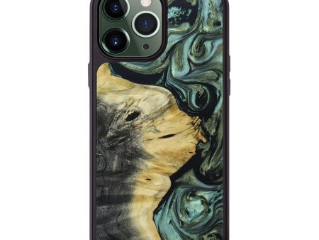 iPhone 13 Pro Max Wood+Resin Phone Case - Ira (Green, 664226) on Sale