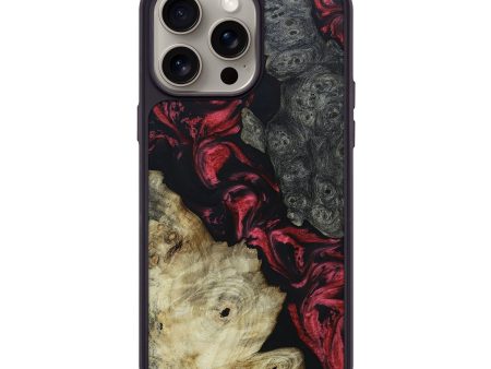 iPhone 15 Pro Max Wood+Resin Phone Case - Lydia (Red, 661983) Online now