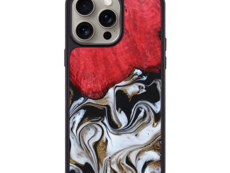 iPhone 15 Pro Max Wood+Resin Phone Case - Katharine (Black & White, 663746) Hot on Sale