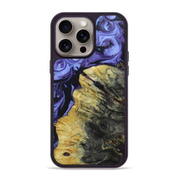 iPhone 15 Pro Max Wood+Resin Phone Case - Clara (Purple, 664148) on Sale