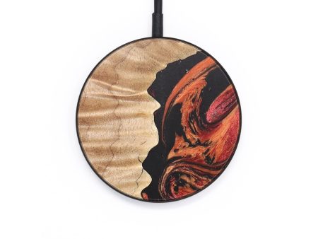 Circle Wood+Resin Wireless Charger - Aidan (Red, 665674) Cheap