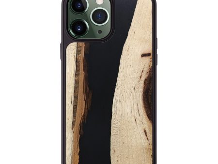 iPhone 13 Pro Max Wood+Resin Phone Case - Harvey (Pure Black, 665283) Supply