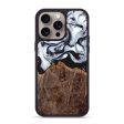 iPhone 15 Pro Max Wood+Resin Phone Case - Karter (Black & White, 664688) Supply