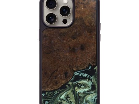 iPhone 15 Pro Max Wood+Resin Phone Case - Shelley (Green, 661961) Discount