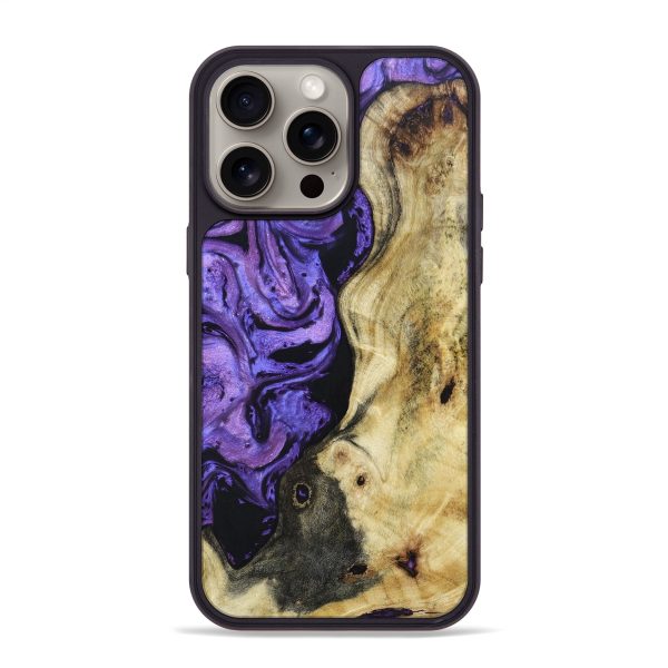 iPhone 15 Pro Max Wood+Resin Phone Case - Myra (Purple, 665251) Hot on Sale