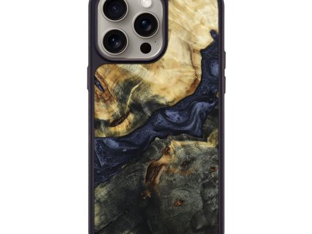 iPhone 15 Pro Max Wood+Resin Phone Case - Jeanette (Pure Black, 665891) Online Hot Sale