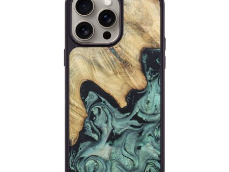 iPhone 15 Pro Max Wood+Resin Phone Case - Darrell (Green, 665220) Online now