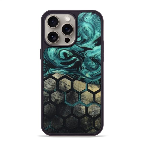 iPhone 15 Pro Max Wood+Resin Phone Case - Sheena (Pattern, 662383) For Cheap