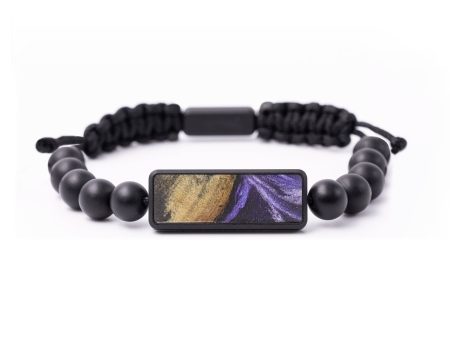 Onyx Bead Wood+Resin Bracelet - Enzo (Purple, 664593) Online now