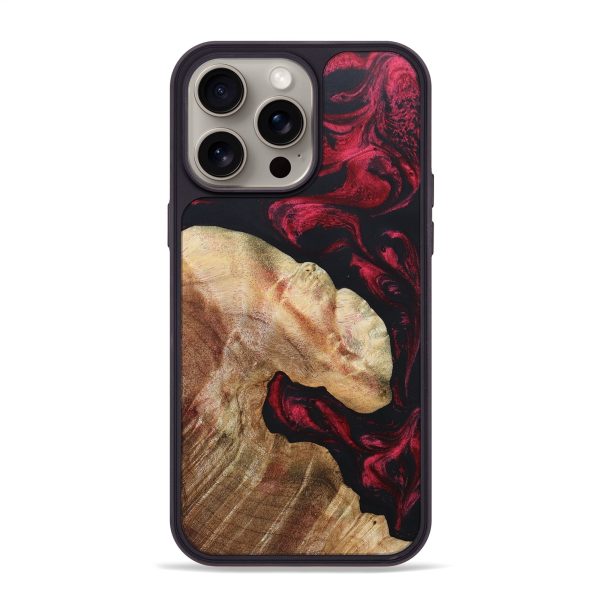 iPhone 15 Pro Max Wood+Resin Phone Case - Odin (Red, 666256) on Sale