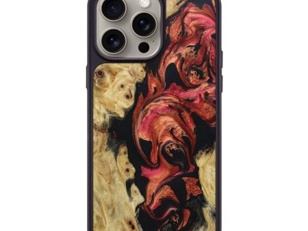 iPhone 15 Pro Max Wood+Resin Phone Case - Jessie (Red, 665126) For Sale