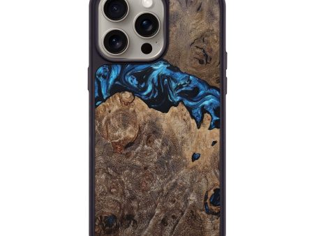 iPhone 15 Pro Max Wood+Resin Phone Case - Milani (Blue, 664993) Online Hot Sale