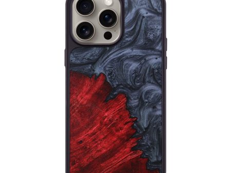 iPhone 15 Pro Max Wood+Resin Phone Case - Roderick (Pure Black, 663250) on Sale