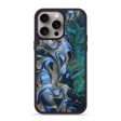 iPhone 15 Pro Max Wood+Resin Phone Case - Quinton (Teal & Gold, 662692) Hot on Sale