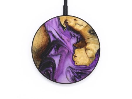 Circle Wood+Resin Wireless Charger - Tammie (Purple, 664373) For Discount