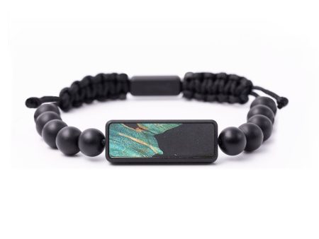 Onyx Bead Wood+Resin Bracelet - Annika (Pure Black, 664567) Cheap