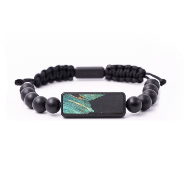 Onyx Bead Wood+Resin Bracelet - Annika (Pure Black, 664567) Cheap