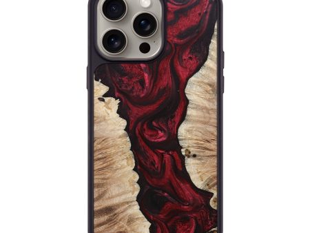 iPhone 15 Pro Max Wood+Resin Phone Case - Woodrow (Red, 663655) Online Sale