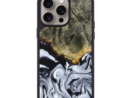 iPhone 15 Pro Max Wood+Resin Phone Case - Cortney (Black & White, 663733) Online Hot Sale