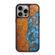 iPhone 15 Pro Max Wood+Resin Phone Case - Duane (Teal & Gold, 663570) For Discount