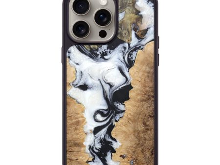 iPhone 15 Pro Max Wood+Resin Phone Case - Delaney (Black & White, 664869) Discount