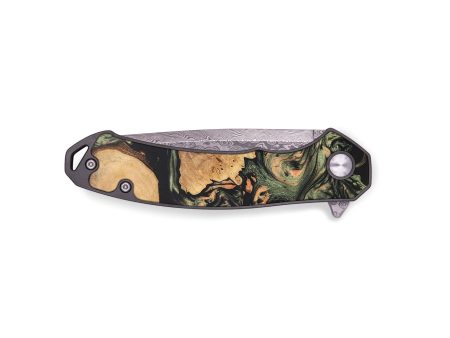 EDC Wood+Resin Pocket Knife - Beckham (Green, 665623) Online now