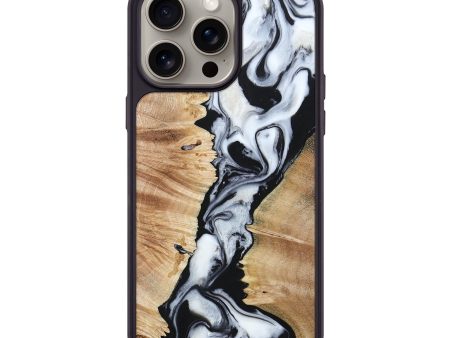 iPhone 15 Pro Max Wood+Resin Phone Case - Aidan (Black & White, 664694) Online Sale