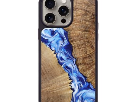 iPhone 15 Pro Max Wood+Resin Phone Case - Brielle (Blue, 665090) Online now