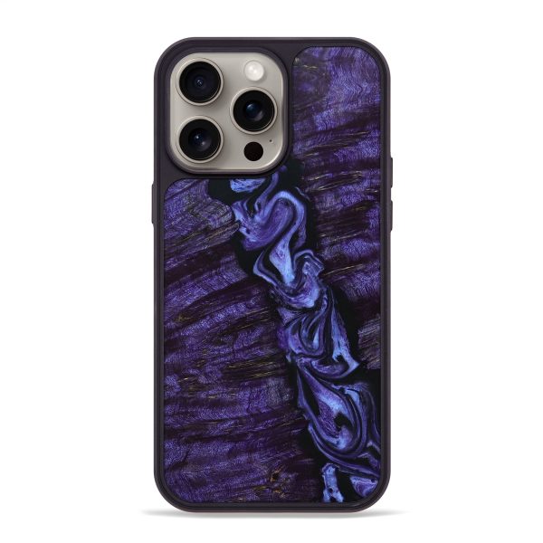 iPhone 15 Pro Max Wood+Resin Phone Case - Hilary (Purple, 664134) For Cheap