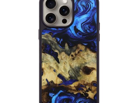 iPhone 15 Pro Max Wood+Resin Phone Case - Kaylin (Blue, 661575) Cheap