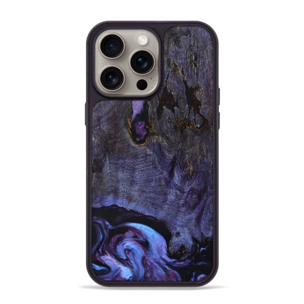 iPhone 15 Pro Max Wood+Resin Phone Case - Ginger (Purple, 662009) Fashion