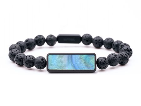 Lava Bead ResinArt Bracelet - Debra (Blue, 664611) Online now