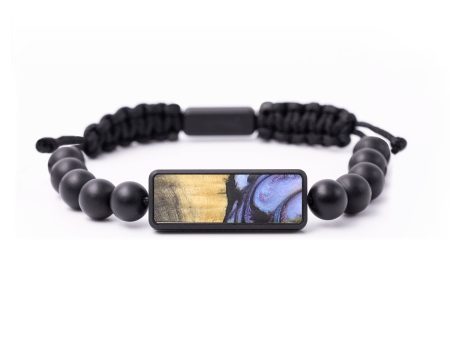 Onyx Bead Wood+Resin Bracelet - Terry (Purple, 664609) Hot on Sale