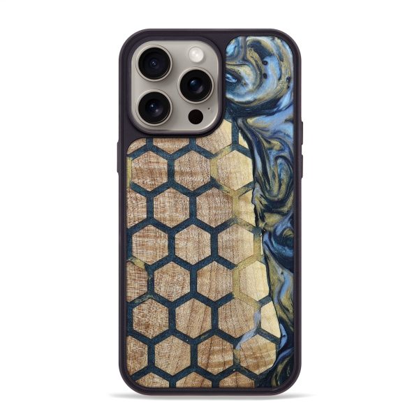 iPhone 15 Pro Max Wood+Resin Phone Case - Bobbi (Pattern, 661817) For Sale