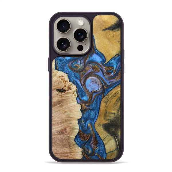 iPhone 15 Pro Max Wood+Resin Phone Case - Ken (Mosaic, 663553) on Sale