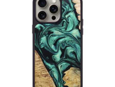 iPhone 15 Pro Max Wood+Resin Phone Case - Jewell (Green, 662367) Supply