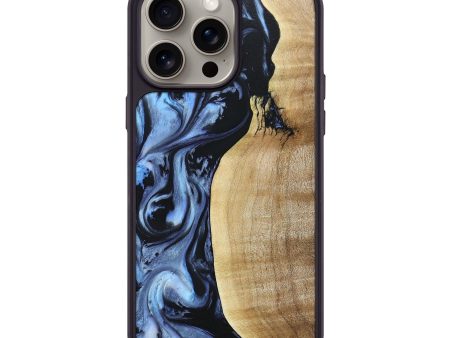 iPhone 15 Pro Max Wood+Resin Phone Case - Bradley (Blue, 664948) Hot on Sale