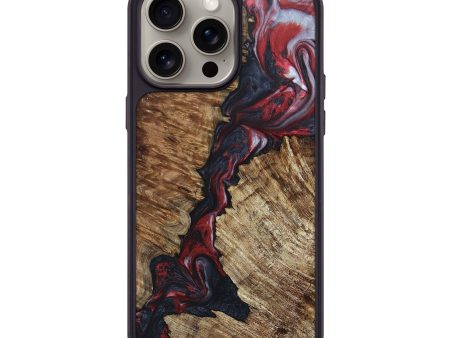 iPhone 15 Pro Max Wood+Resin Phone Case - Walter (Red, 663653) Supply