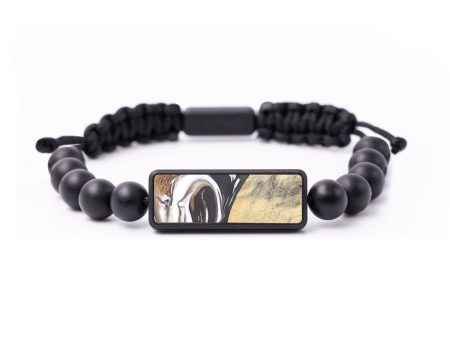 Onyx Bead Wood+Resin Bracelet - Sondra (Black & White, 664488) Online now