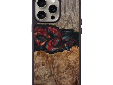 iPhone 15 Pro Max Wood+Resin Phone Case - Hazel (Red, 665104) Supply