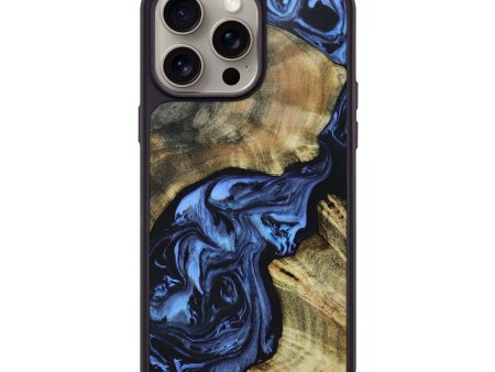 iPhone 15 Pro Max Wood+Resin Phone Case - Dewey (Blue, 662533) Hot on Sale