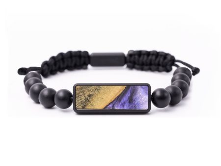 Onyx Bead Wood+Resin Bracelet - Denise (Purple, 664549) For Discount