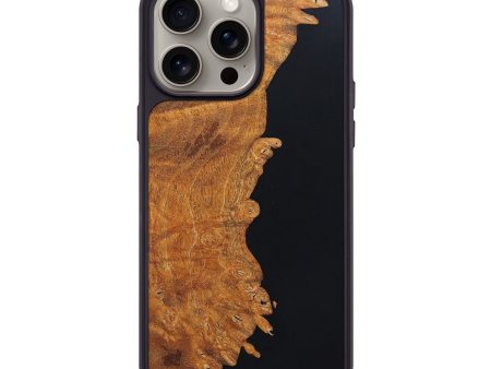 iPhone 15 Pro Max Wood+Resin Phone Case - Willard (Pure Black, 665236) Discount